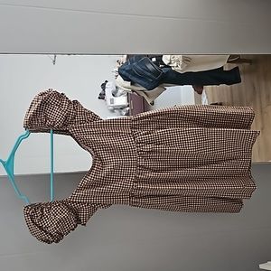 Motel Rocks Gingham Puff Sleeve Dress